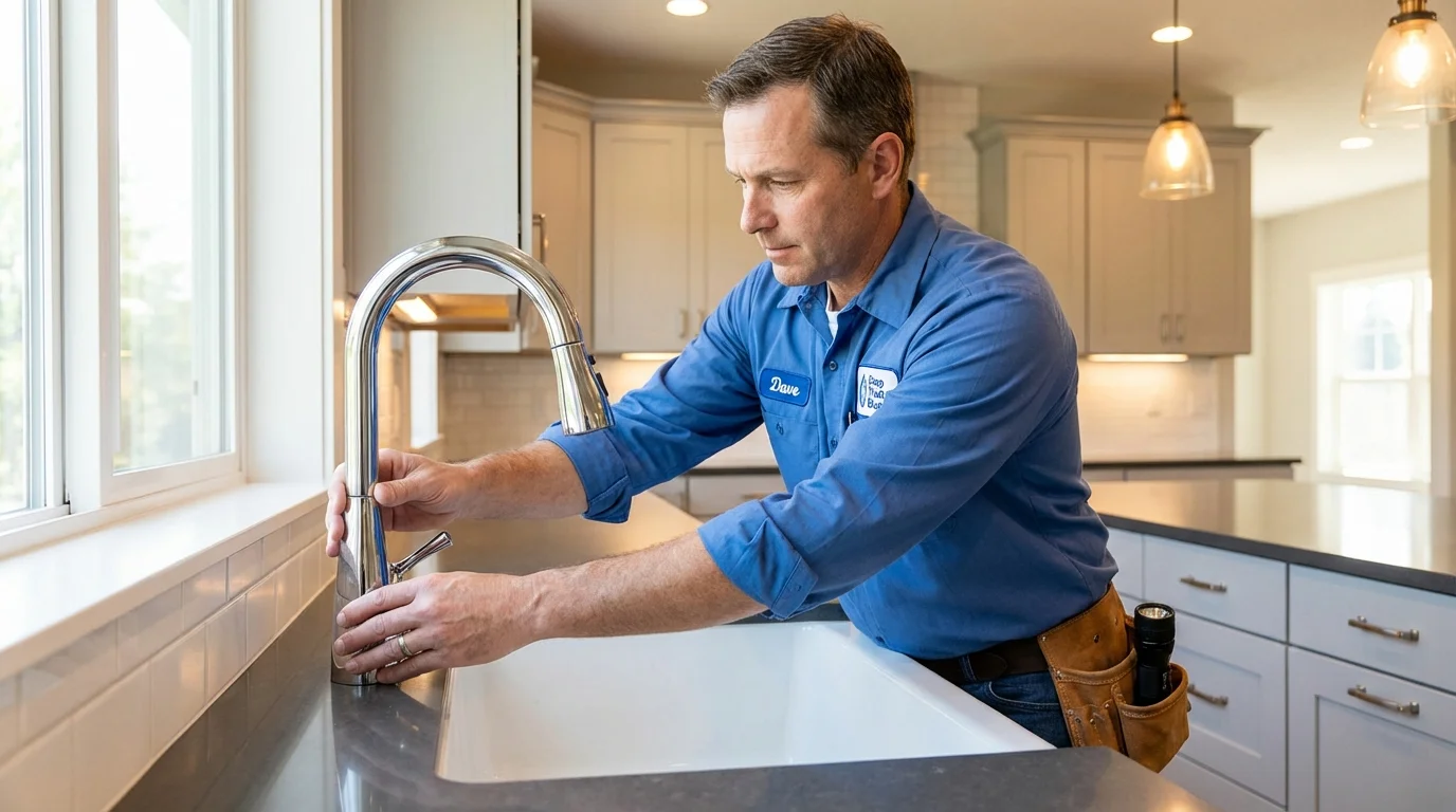 Kitchen faucet installation by Johns Plumbing LLC in Brooklet