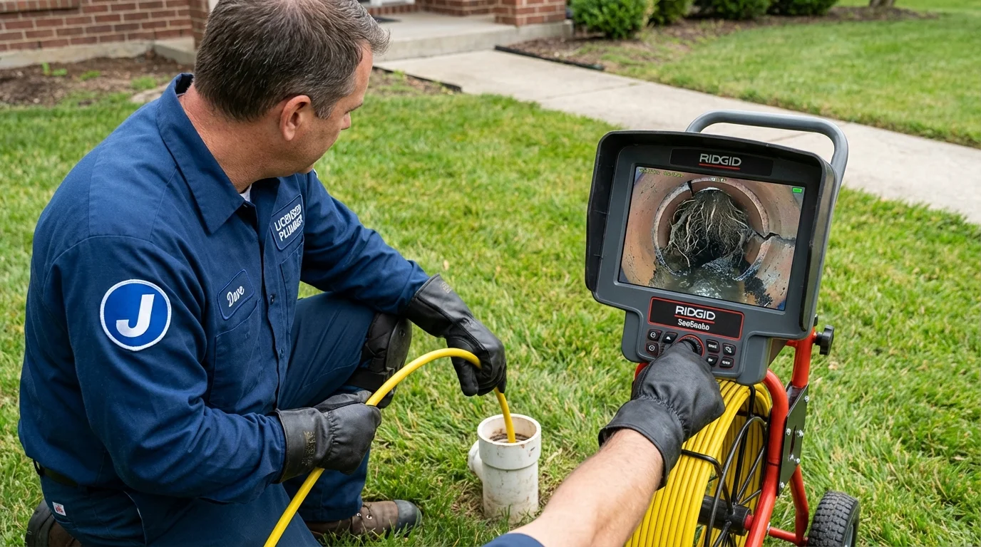 Sewer camera inspection being performed by Johns Plumbing LLC in Brooklet